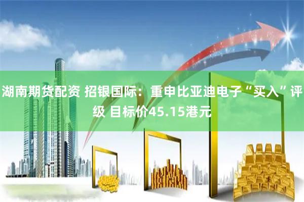 湖南期货配资 招银国际：重申比亚迪电子“买入”评级 目标价45.15港元