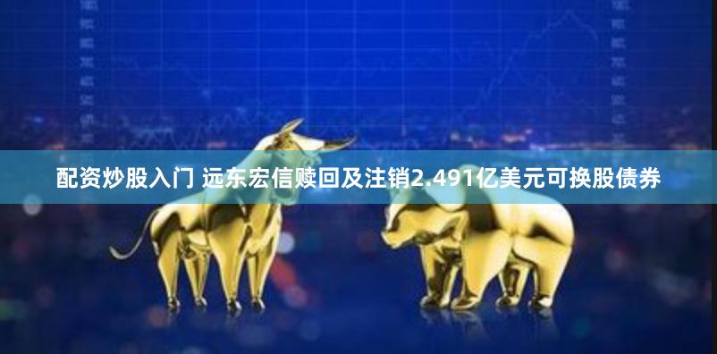 配资炒股入门 远东宏信赎回及注销2.491亿美元可换股债券