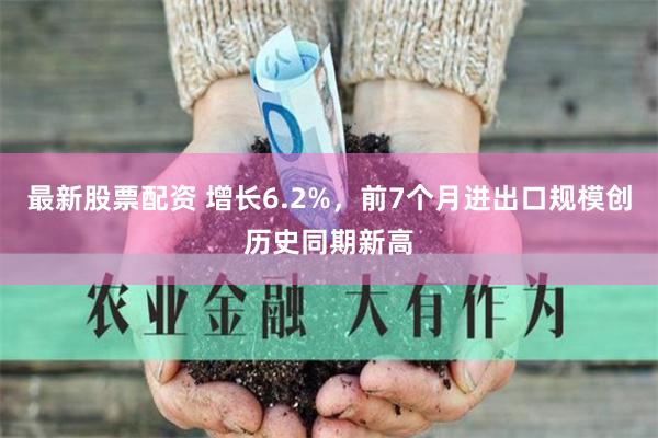 最新股票配资 增长6.2%，前7个月进出口规模创历史同期新高
