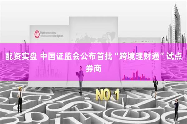 配资实盘 中国证监会公布首批“跨境理财通”试点券商